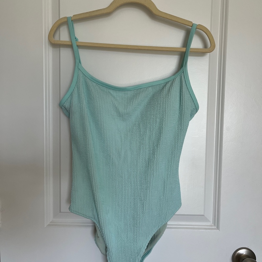 aerie Mint Green Ribbed One-Piece Swimsuit